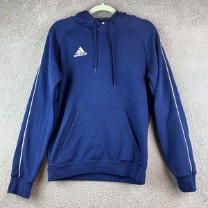 Adidas Mens Hoodie Sweatshirt Small Spellout Blue